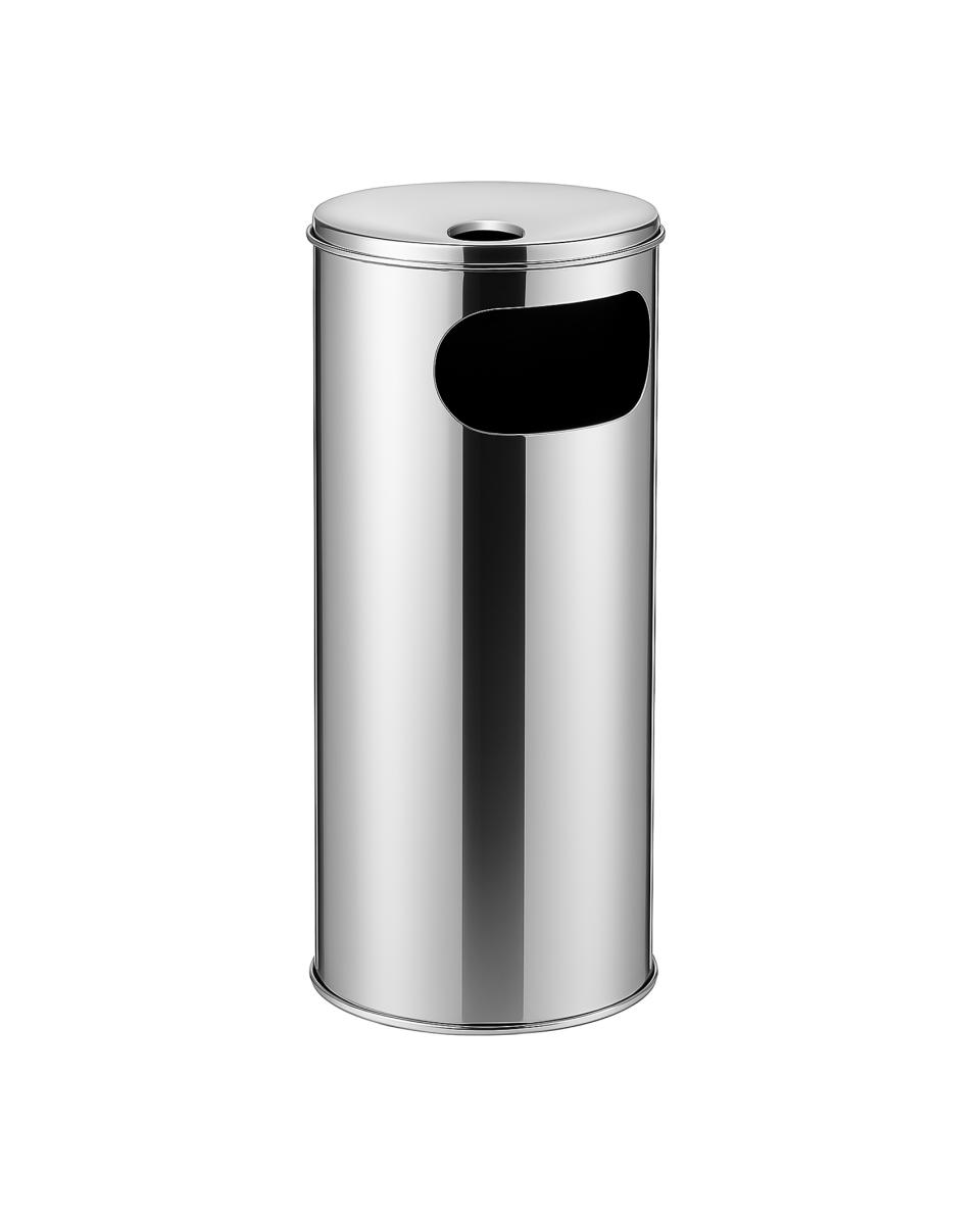 Poubelle avec cendrier - 30 litres - inox - G-Line