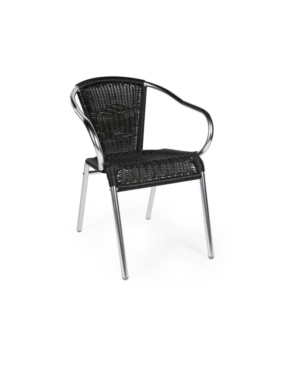 Chaise de terrasse - Cannet - Noir - Aluminium - G-Line