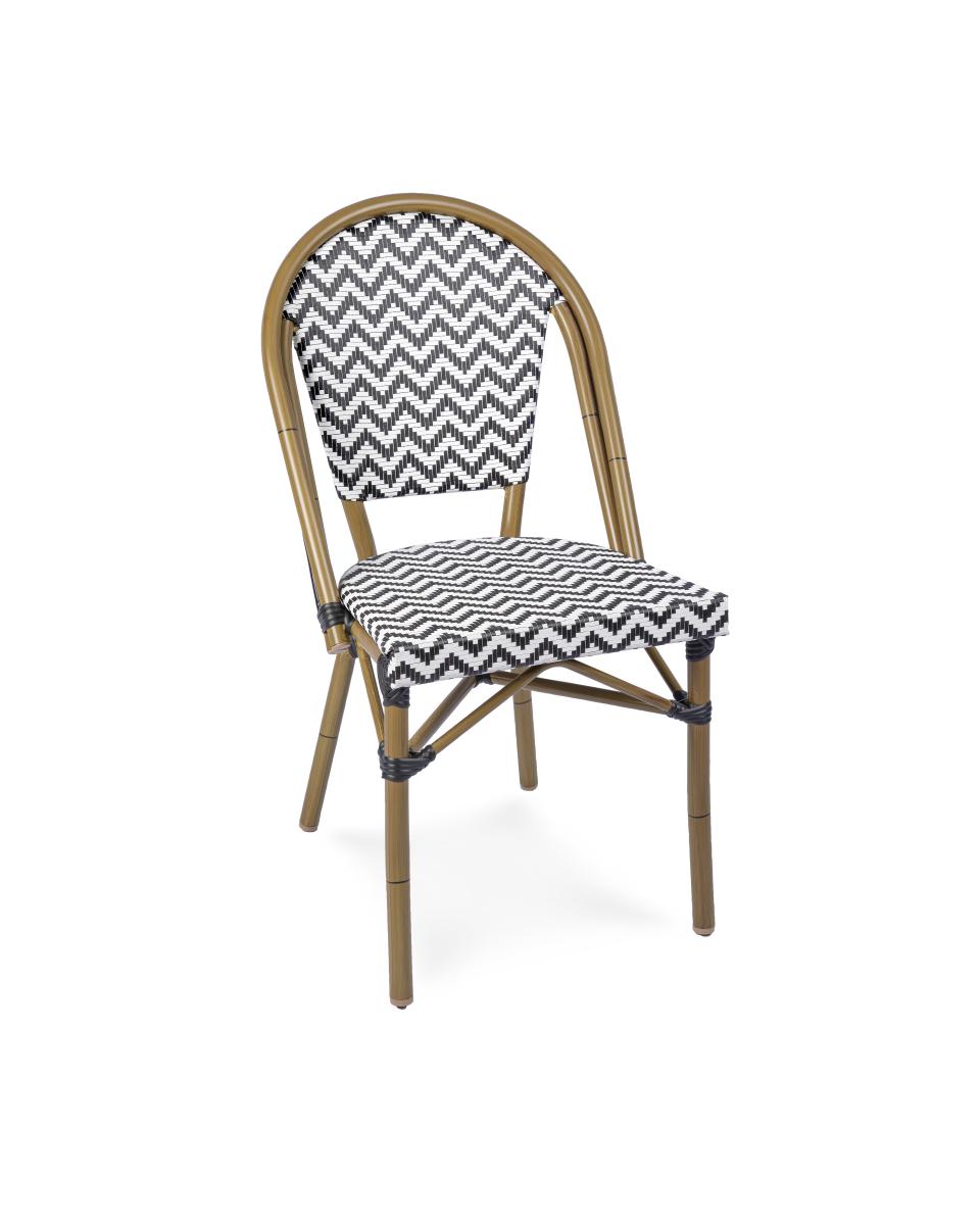 Chaise de terrasse Paris - Textilène - Noir / Blanc - G-Line