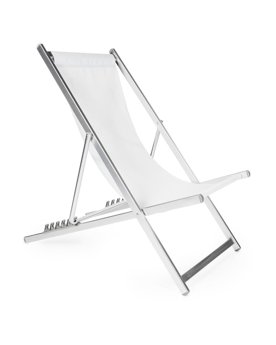 Chaise de plage - Sol - Aluminium - Blanc - G-Line
