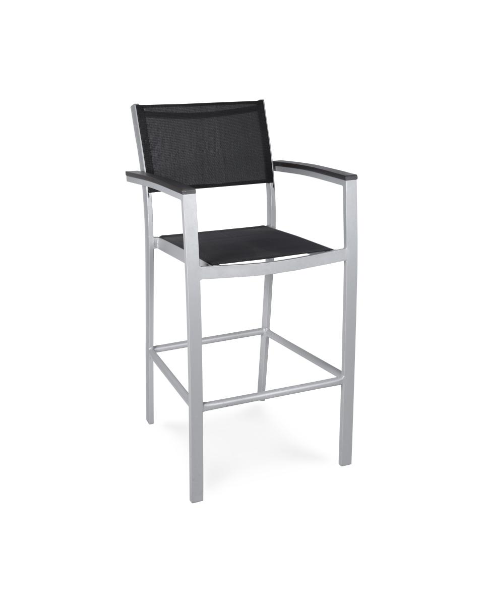 Tabouret de bar terrasse - Moon Super - Gris - Textilène - G-Line