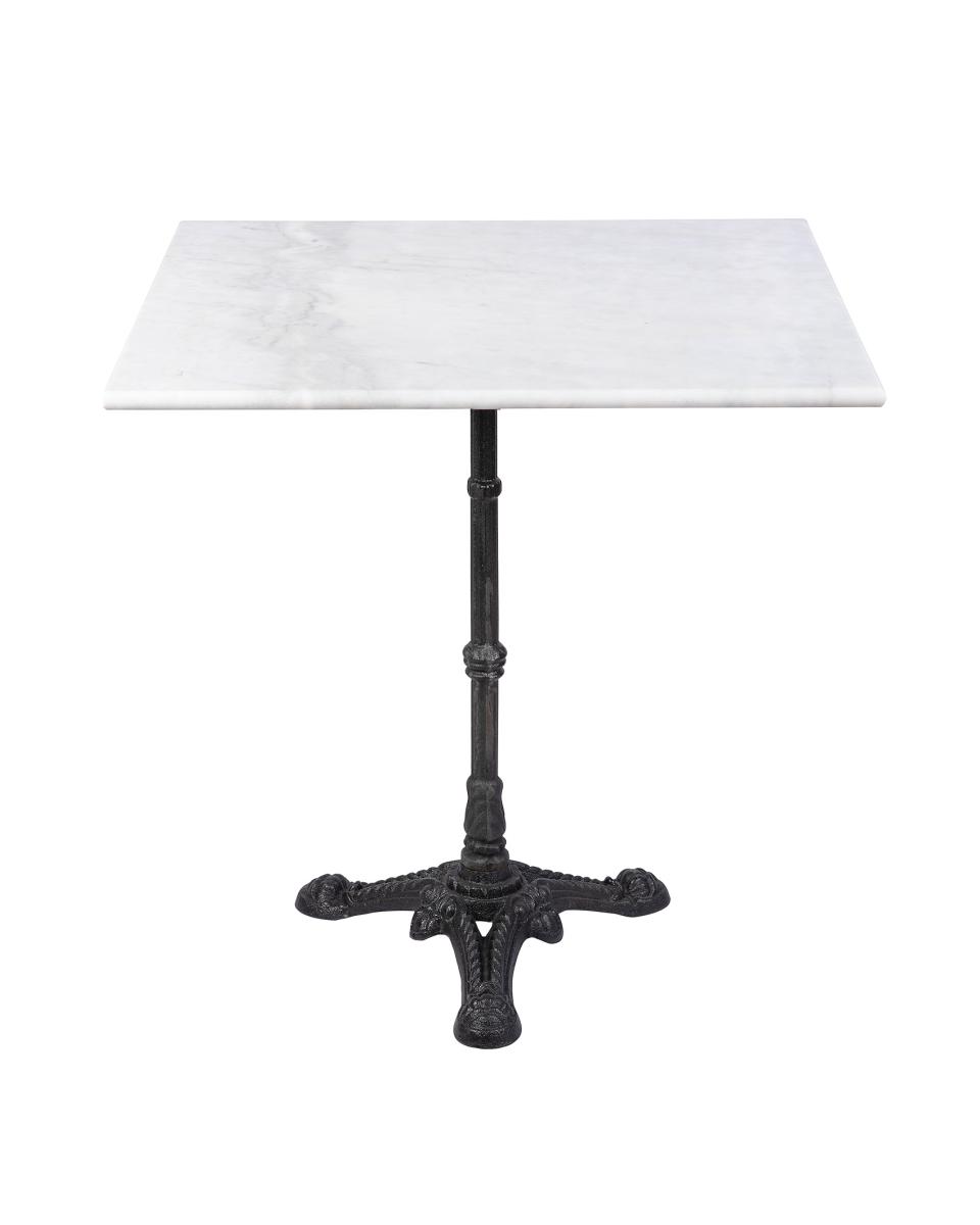 Table - Carrée - 3 Ados - Marbre Blanc - Fonte - H 72 x L 60 x P 60 CM - G-Line