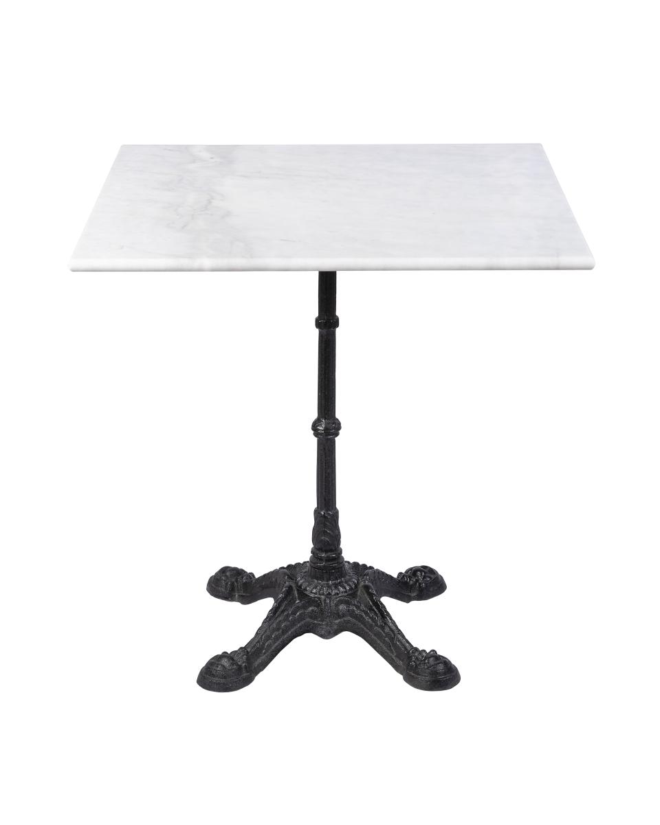 Table - Marbre Blanc - 70x70 Cm - Fonte - 4 Teens