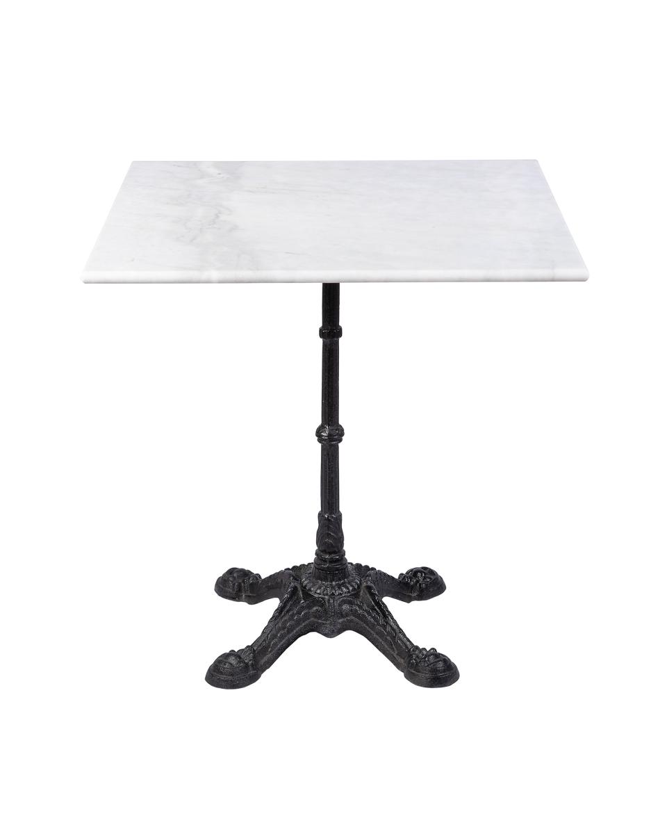 Table - Marbre Blanc - 80x80 Cm - Fonte - 4 Ados