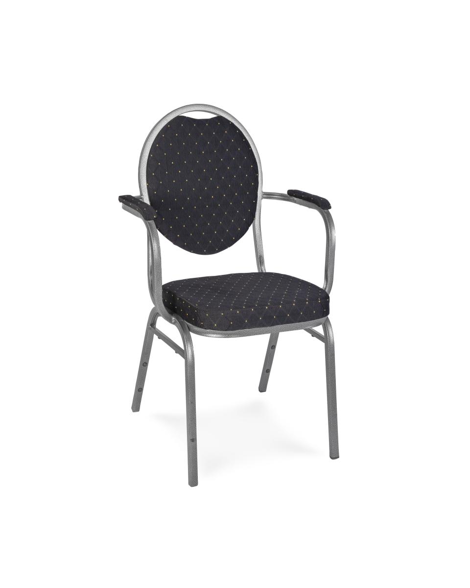 Stackchair / Chaise empilable - Havana Black - Accoudoirs - Hammertone - G-Line