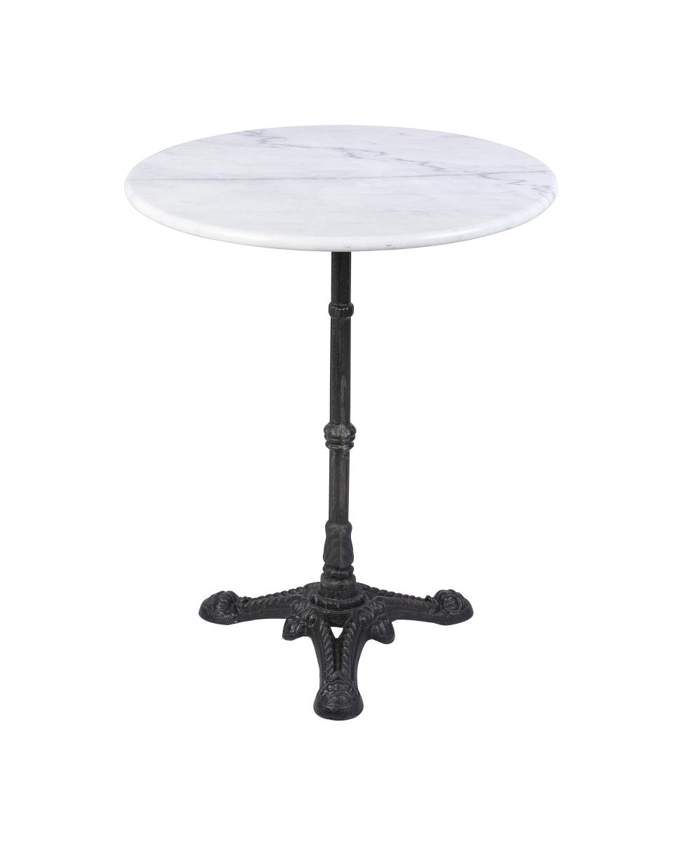 Table - Ronde - 3 Ados - Marbre Blanc - Fonte - Ø 60 x H 72 CM - G-Line
