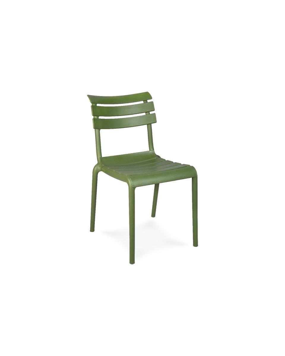 Chaise de terrasse Helen - Empilable - Vert olive - Plastique - G-Line