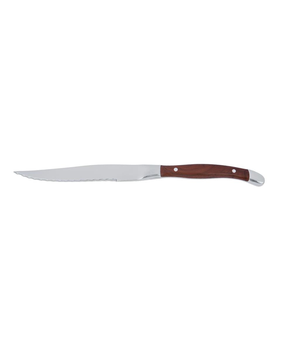 Couteau à steak - 23,2 CM - Manche Marron - Chuletero - G-Tableware - 6 pièces - G-line