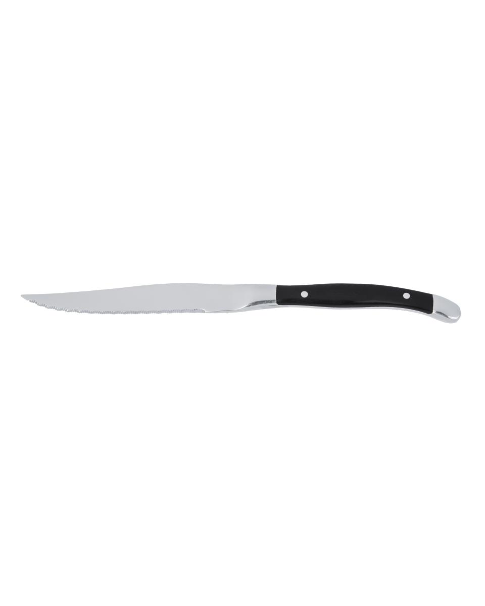Couteau à steak - 23,2 CM - Manche Noir - Chuletero - G-Tableware - 6 pièces - G-line