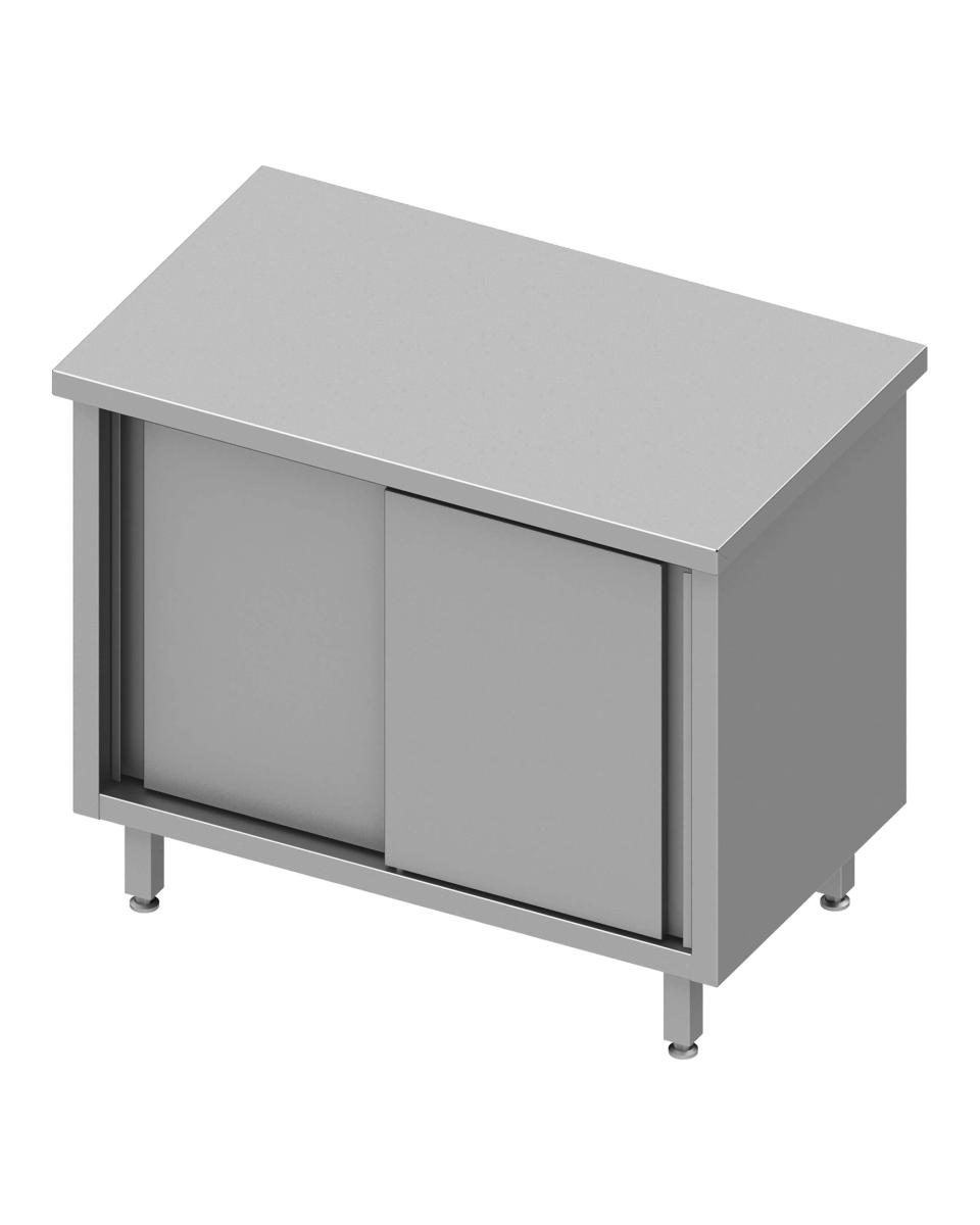 Table de travail fermée en inox - Portes coulissantes - G-Line