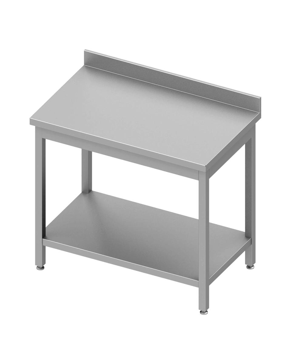Table de travail en inox - Avec étagère inférieure - Rebord relevé 10 cm - G-Line