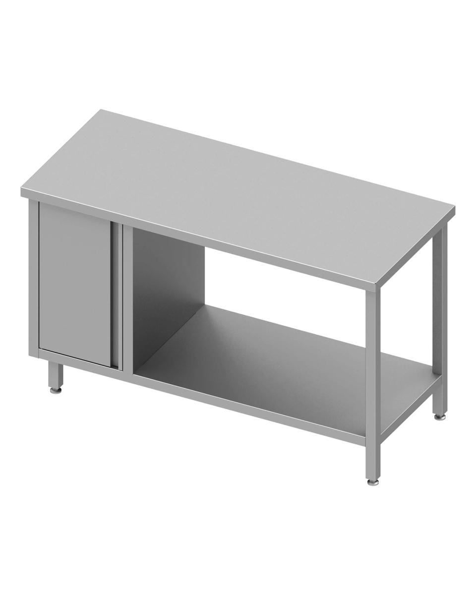 Table de travail en inox - Avec étagère inférieure - Armoire à gauche - G-Line