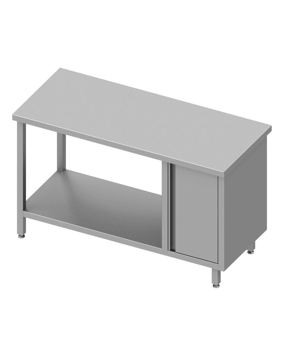 Table de travail en inox - Avec étagère inférieure - Armoire à droite - G-Line