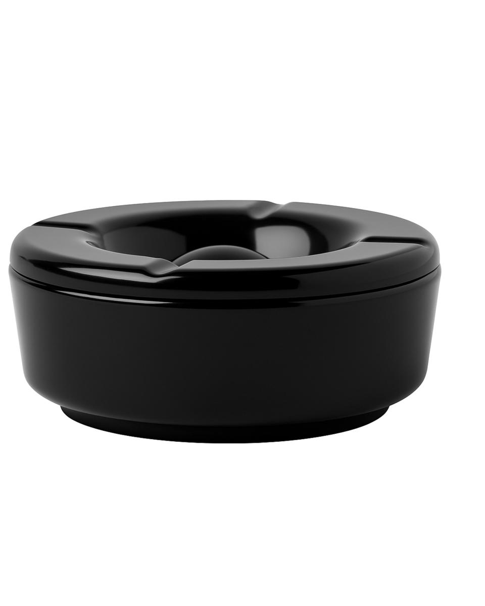 Terras Asbak - Rond - Met Deksel - Zwart - Melamine - Ø11.5 - G-Line