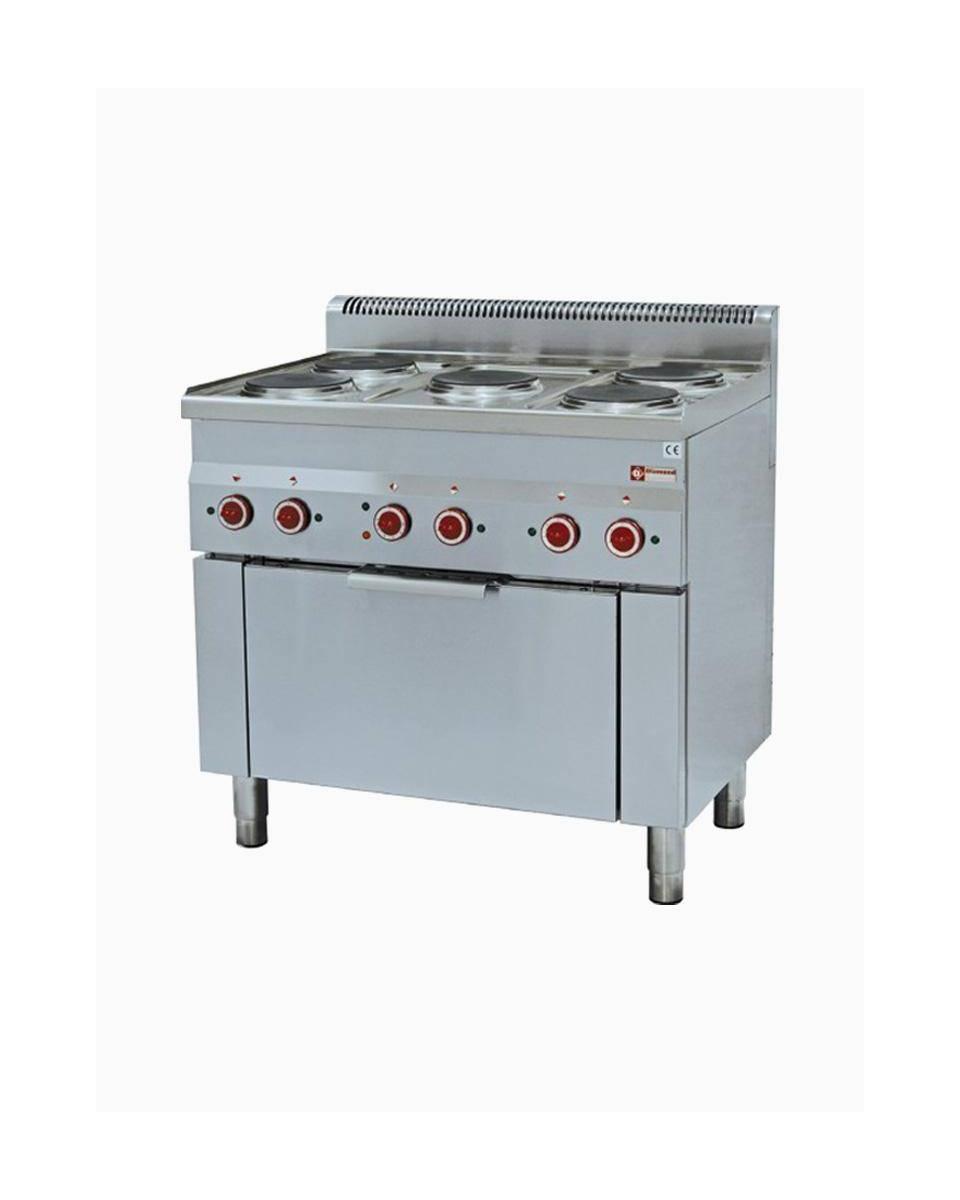 Cuisinière - Electrique - Four à convection - 5 Foyers - Ø18 CM - Diamant - E60/5PFV9