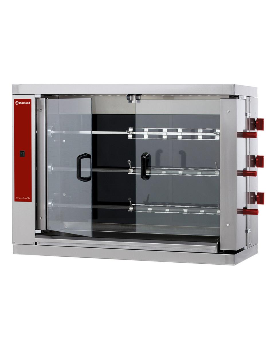 Grill poulet - Vitocéramique - 18 poulets - 400V - Diamant - RVE/3C-CM