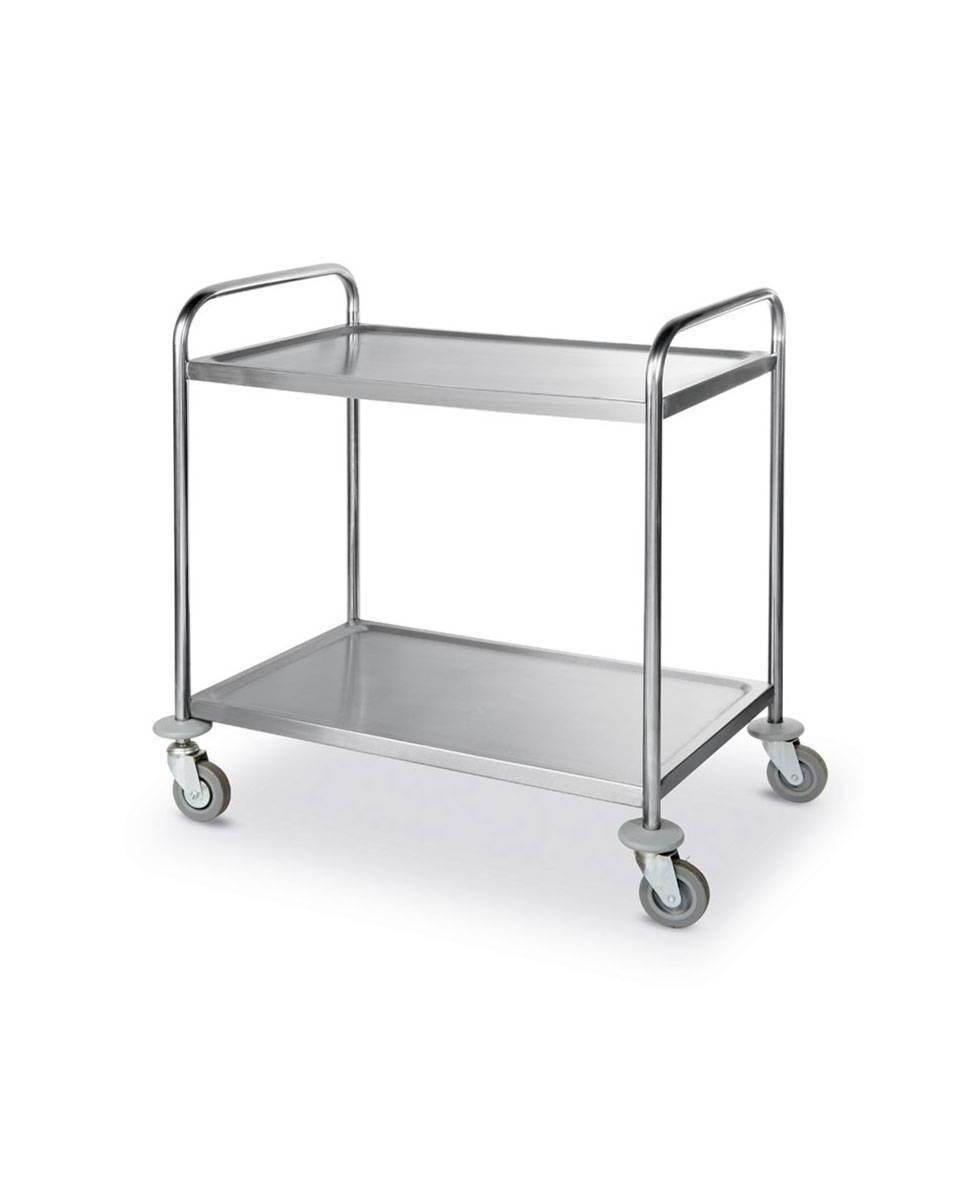 Chariot de service inox - 2 plateaux - amovible - Hendi - 810002