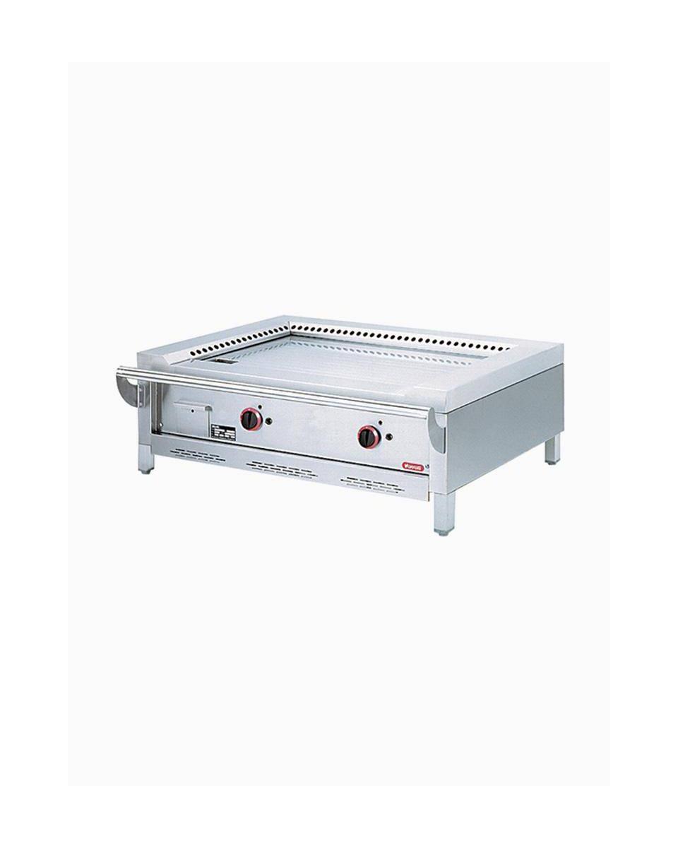 Gril Teppanyaki - Gaz - 2 Zones - 2 x 7kW - Modèle de table - Diamant - TPG2-12/T