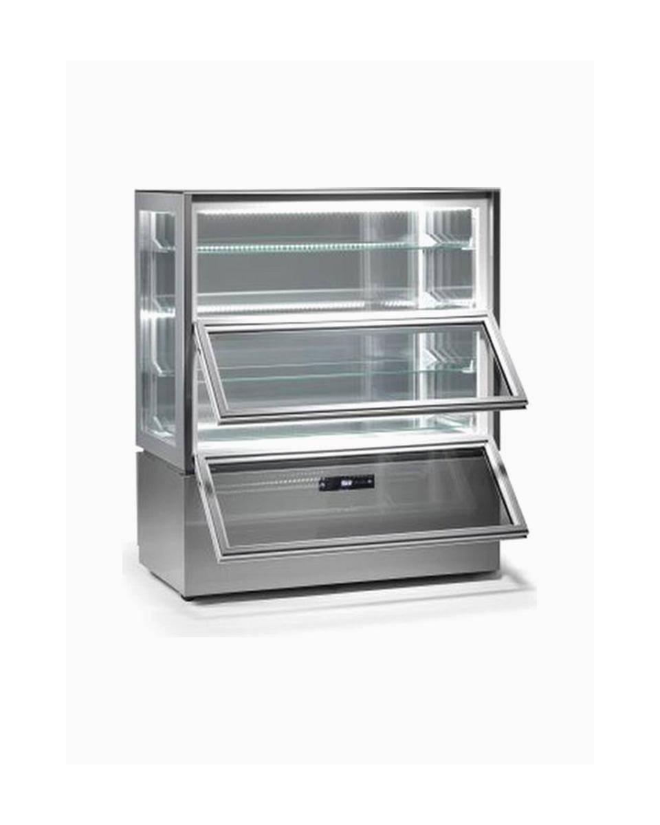 Vitrine - 4 Côtés en verre - 4 Niveaux - 2 Portes - Ventilée - Diamant - KUB/52MV