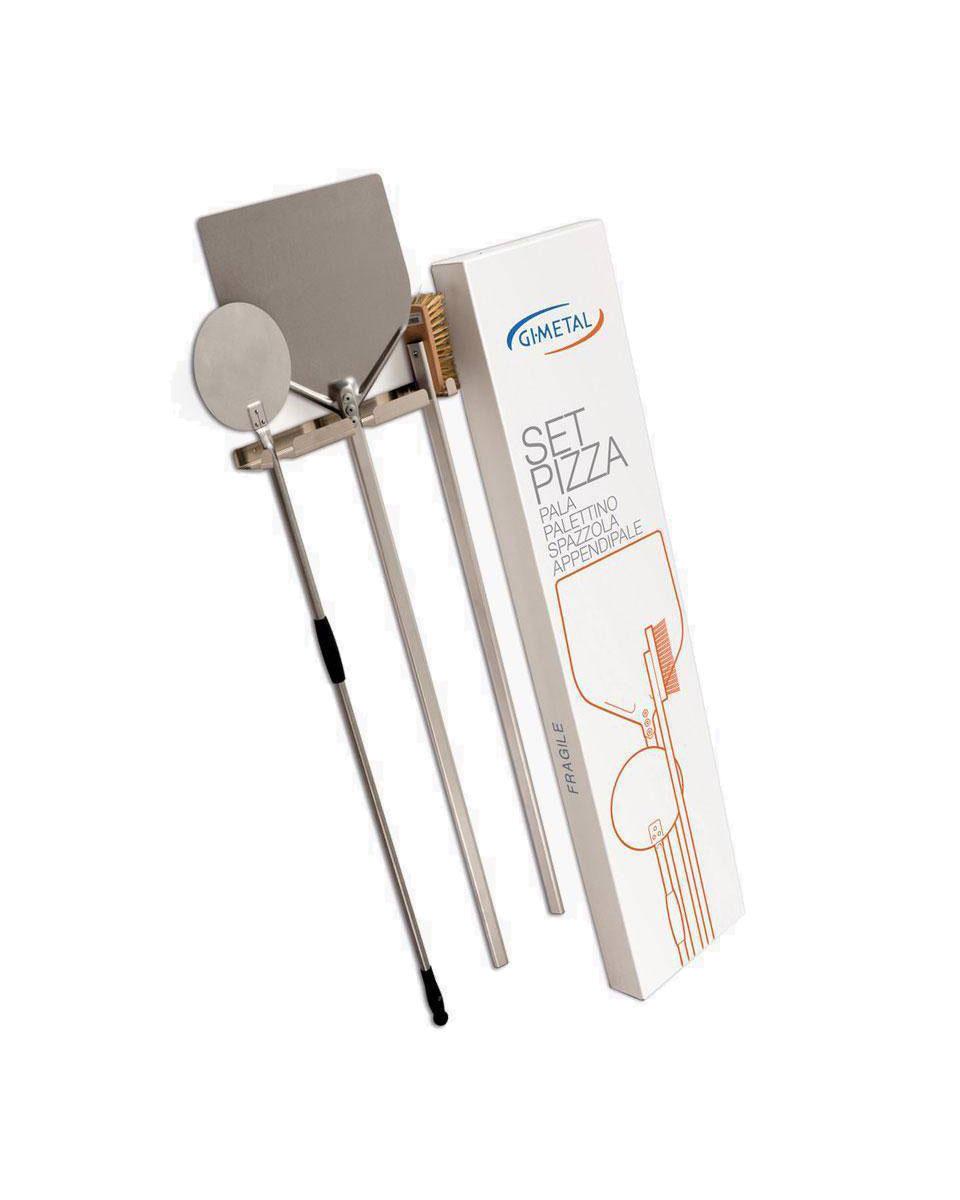 Ensemble d'accessoires pour pizza - Pelle à pizza - Brosse à four - GMG - PIZ-SET