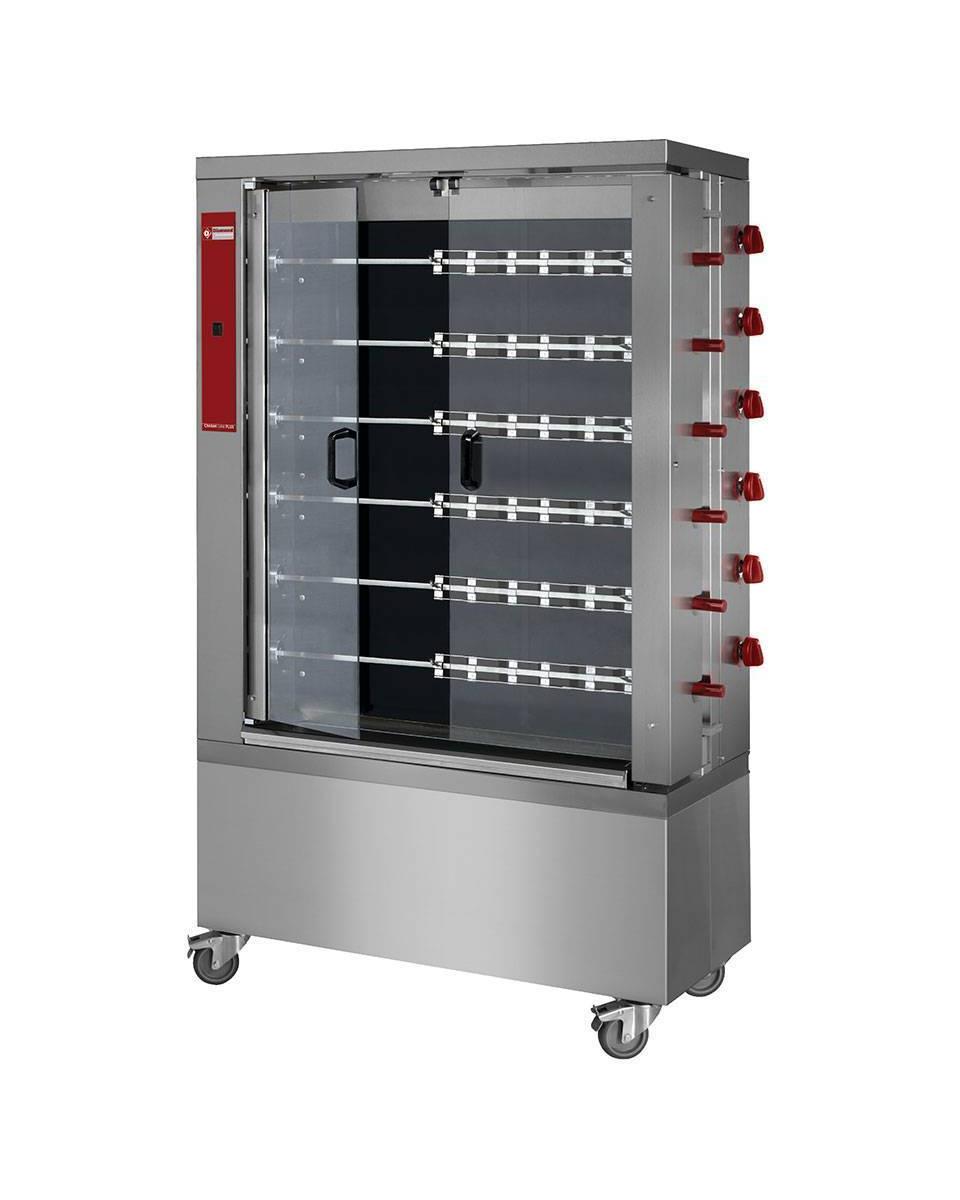 Grill poulet - Vitocéramique - 36 poulets - 400V - Diamant - RVE/6C-CM