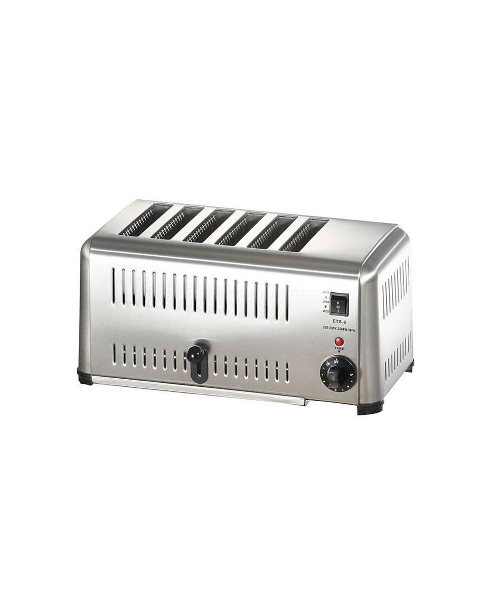 Grille-pain - 6 fentes - inox - 2500W - G-Line