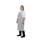 Tablier rayé - Unisexe - Gris - Polycoton - Whites Chefs Clothing BA111 €8.79 Tabliers et tabliers à bavette