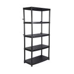 Stelling - 5 Niveau's - H 185 x B 92 x D 46 CM - Kunststof - Zwart - G-Line GL-157916 €39.95 Stelling