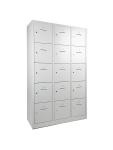 Armoire vestiaire - 15 portes - H 190 x 120 x 45 CM - Gris - Cadenas - WRC 64165 €609.00 Vestiaire Armoires à pharmacie
