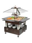 Bar à salade - H 154 x 144,5 x 144,5 CM - 99 KG - 220 - 240 V - 500 W - Statique - R290A - Bois Wengé - +2°C / +10°C - Roller Grill - 304180 304180 €3,077.18 Buffets des îles