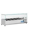 Vitrine réfrigérée - H 44 x 120 x 33,5 CM - 39 KG - 220 - 240 V - 160 W - Statique - R600A - Inox - 34 Litre - +2°C / +8°C - Cool Head - 712010 712010 €592.00 Vitrine en verre