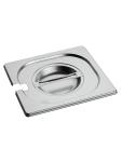 Couvercle Gastronorm - 1/6 GN - 17,6 x 16,2 CM - acier inoxydable - Avec logement pour cuillère - Caterchef - 953165 E953165 €5.90 Couvercles GN évidement de la cuillère