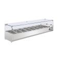Vitrine réfrigérée - 8 x GN 1/4 - H 43,5 x 180 x 33 CM - 230 V - Inox - Polar - G610 G610 €504.43 Vitrine en verre