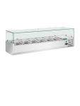 Vitrine réfrigérée - 5 x 1/3 GN + 1 x 1/2 GN - H 43,5 x 150 x 39,5 CM - 230 V - Inox/Verre - Polaire - GD876 GD876 €613.37 Vitrine en verre