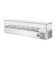 Vitrine réfrigérée - 5 x 1/3 GN + 1 x 1/2 GN - H 43,5 x 150 x 39,5 CM - 230 V - Inox/Verre - Polaire - GD876 GD876 €613.37 Vitrine en verre