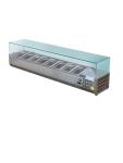 Vitrine réfrigérée - 8 x GN 1/3 - H 43,5 x 180 x 39,5 CM - 230 V - Inox/Verre - Polaire - GD877 GD877 €643.76 Vitrine en verre
