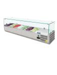 Vitrine réfrigérée - 7 x GN 1/4 - H 43,5 x 150 x 33 CM - 230 V - Inox - Polaire - G609 G609 €495.16 Vitrine en verre