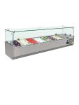 Vitrine réfrigérée - 7 x GN 1/4 - H 43,5 x 150 x 33 CM - 230 V - Inox - Polaire - G609 G609 €495.16 Vitrine en verre