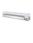 Vitrine réfrigérée - 10 x GN 1/4 - H 43,5 x 200 x 33 CM - 230 V - Inox - Polar - G611 G611 €569.45 Vitrine en verre