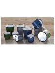 Saucière - 11,4 CL - 6 pièces - Bleu/Blanc - Ø 6,5 x H 6 CM - Émail - Olympia - DC383 DC383 €14.29 Bols et pots
