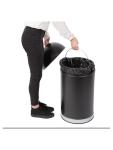 Poubelle - 40 Litres - Noir - Ø 36 x H 72 CM - Inox/Acier - Bolero - CW954 CW954 €72.74 Poubelles