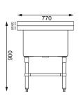 Evier - Extra Profond - 100 Litres - H 90 x 77 x 60 CM - Inox - Vogue - CE141 CE141 €326.80 Éviers en acier inoxydable