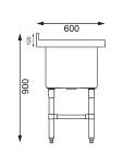 Evier - Extra Profond - 100 Litres - H 90 x 77 x 60 CM - Inox - Vogue - CE141 CE141 €326.80 Éviers en acier inoxydable