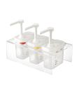 Distributeurs de sauce - 3 x GN 1/9 - 1,5 Litre - 3 pièces - Transparent - H 19,5 x 38 x 22,5 CM - Polypropylène - Araven - CR823 CR823 €94.52 Bouteilles à presser