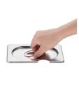 Couvercle bac gastronorme - Encoche cuillère - 1/9 GN - H 3 x 17,6 CM - Inox - Vogue - CB176 CB176 €3.99 Couvercles GN en acier inoxydable