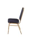 Chaise empilable - 4 pièces - Bleu/Or - H 89.5 x 44 x 45 CM - Acier - Bolero - DL015 DL015 €204.40 Chaises en tissu