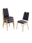 Chaise empilable - 4 pièces - Bleu/Or - H 89.5 x 44 x 45 CM - Acier - Bolero - DL015 DL015 €204.40 Chaises en tissu