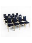 Chaise empilable - 4 pièces - Bleu/Or - H 89.5 x 44 x 45 CM - Acier - Bolero - DL015 DL015 €204.40 Chaises en tissu