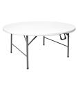 Table - Pliable - Blanc - Ø 153 x H 74 x 153 x 4,5 CM - Polyéthylène/Acier - Bolero - CC506 CC506 €189.99 Tables pliantes