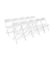 Chaise pliante - 10 pièces - Blanc - H 80 x 44 x 48 CM - Acier/Polypropylène - Bolero - GD387 GD387 €228.99 Chaises en plastique